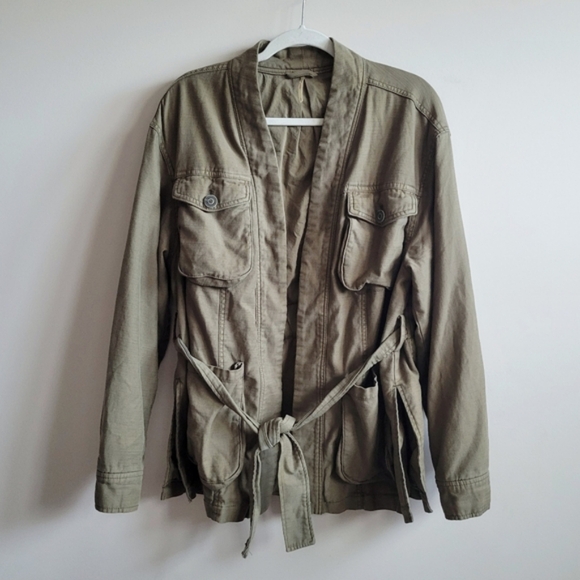 Free People In Our Nature Olive Green Khaki Utility Jacket - Picture 1 of 15